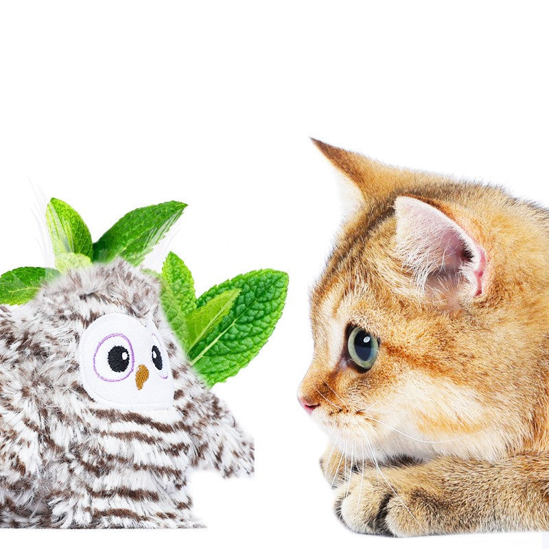 Owl Cat Mint Teaser Stick for Feline Entertainment
